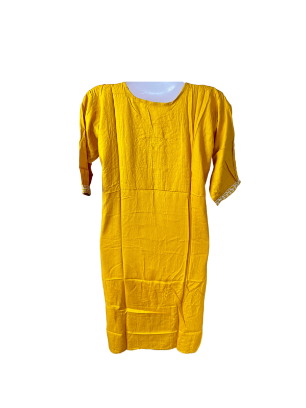 a yellow dress on a white background